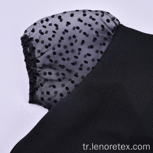 100% polyester polka dot siyah akın tül kumaş